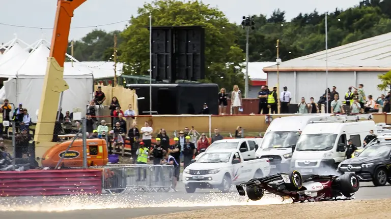 George Russell abandons car to check on Zhou Guanyu after horror crash George Russell abandons car to check on Zhou Guanyu after horror crash
