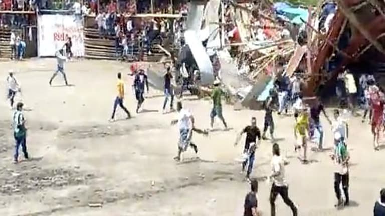 At least four dead, including a baby, as stand collapses at bullfight in Colombia At least four dead, including a baby, as stand collapses at bullfight in Colombia