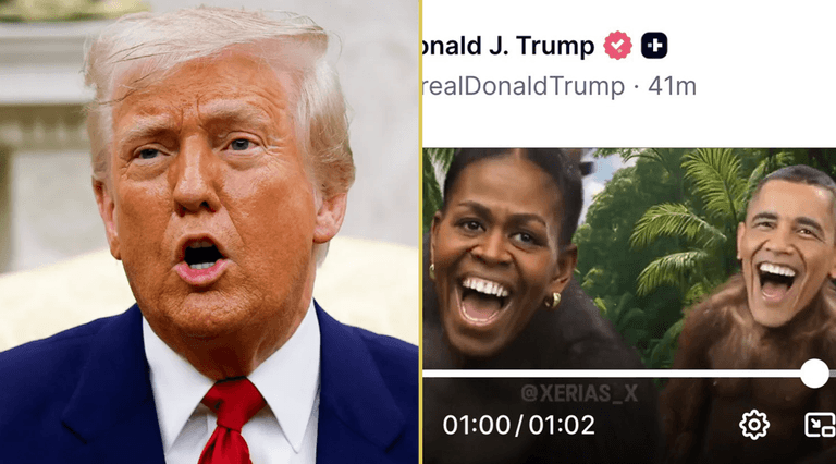 Donald Trump posts ‘disgusting’ racist clip of Obamas in unhinged rampage Donald Trump posts ‘disgusting’ racist clip of Obamas in unhinged rampage