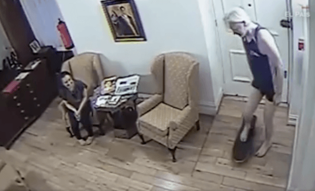 Leaked surveillance footage shows Julian Assange skateboarding around Ecuadorian embassy