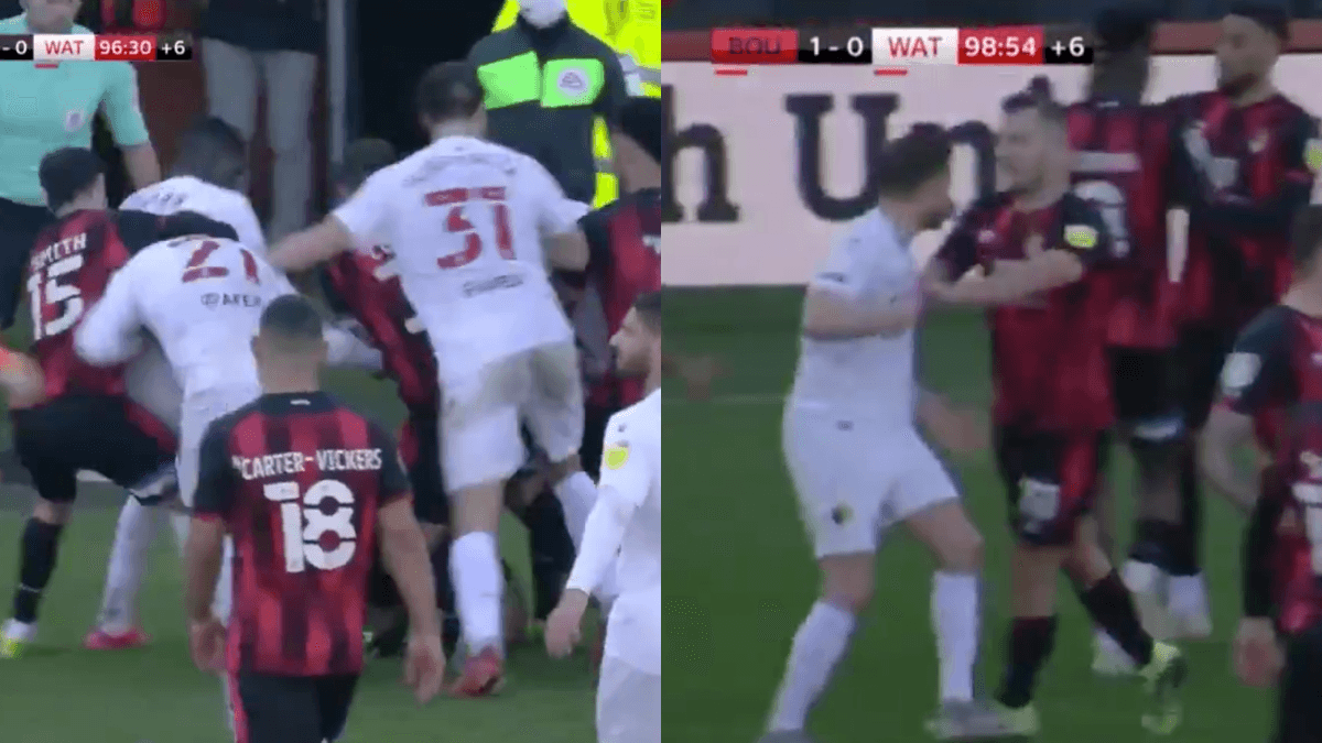 Jack Wilshere sent off after mass brawl during Bournemouth vs Watford