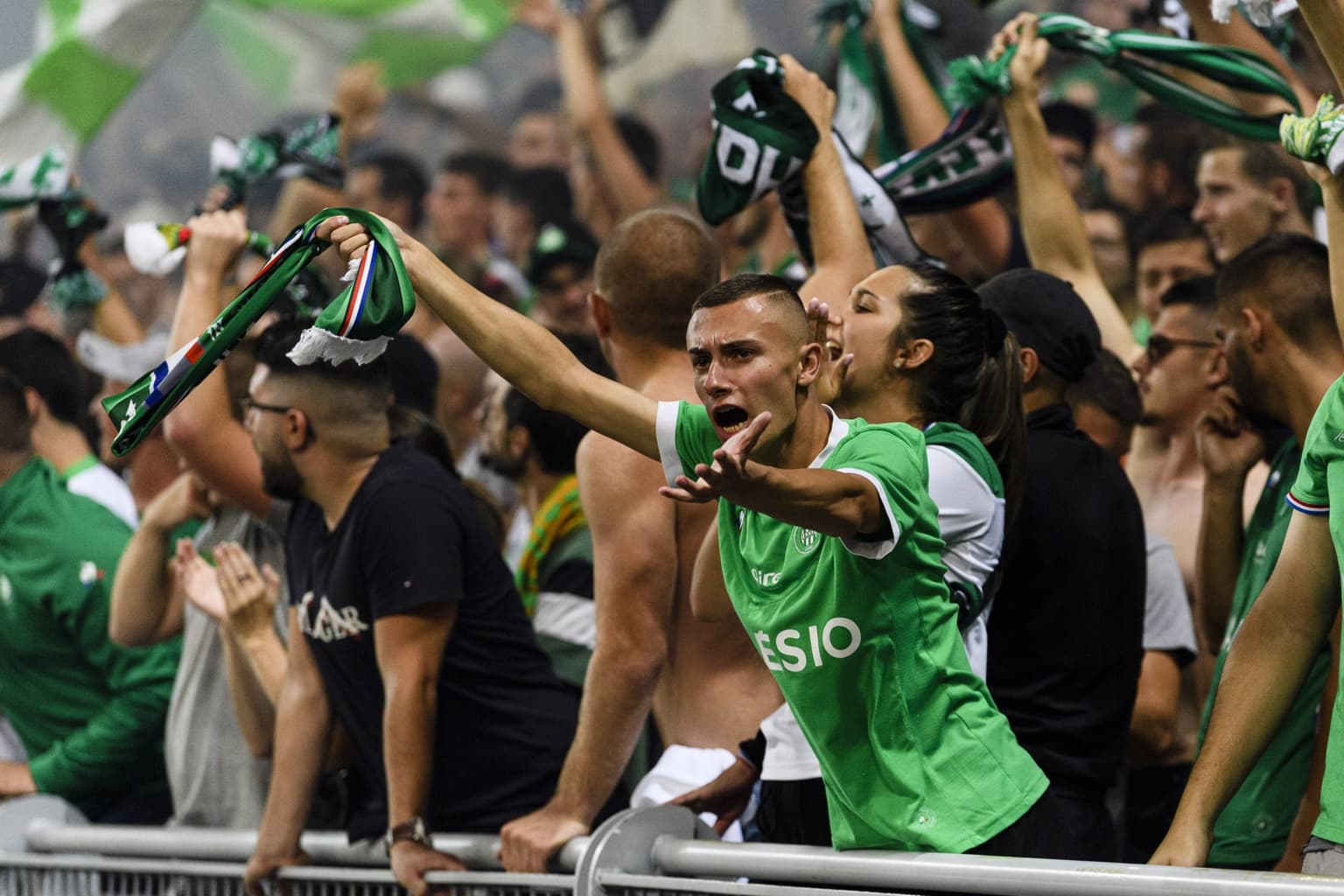 Saint-Etienne game delayed as fans throw flares on pitch in protest against Claude Puel