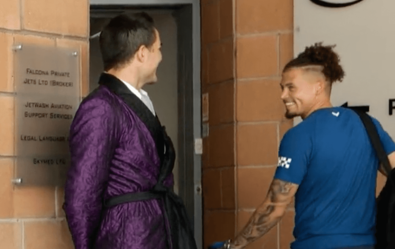 Troy Hawke gives Man City players the Greeters Guild treatment