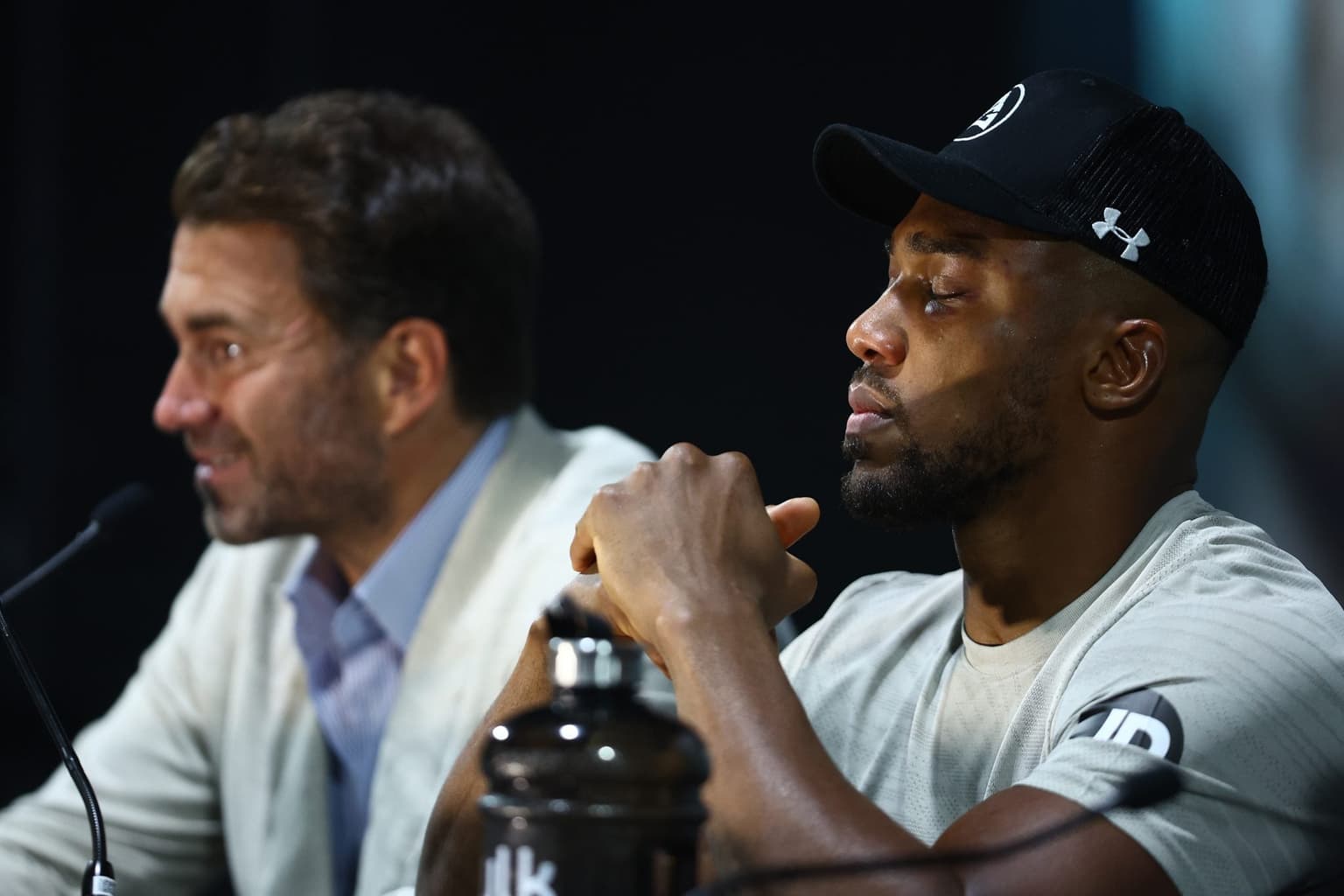 Frank Warren dismisses ‘bull***t’ Eddie Hearn theory about Anthony Joshua meltdown