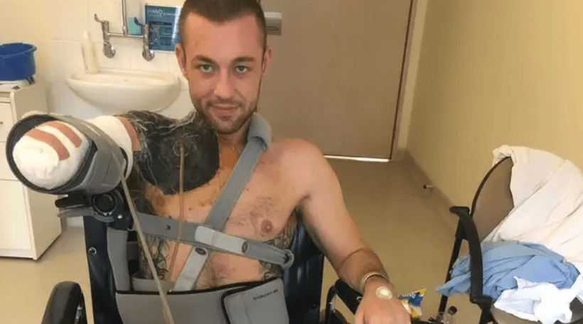 Man wakes up from coma to find he’s lost his arm after gym injury turned into ‘flesh eating’ infection