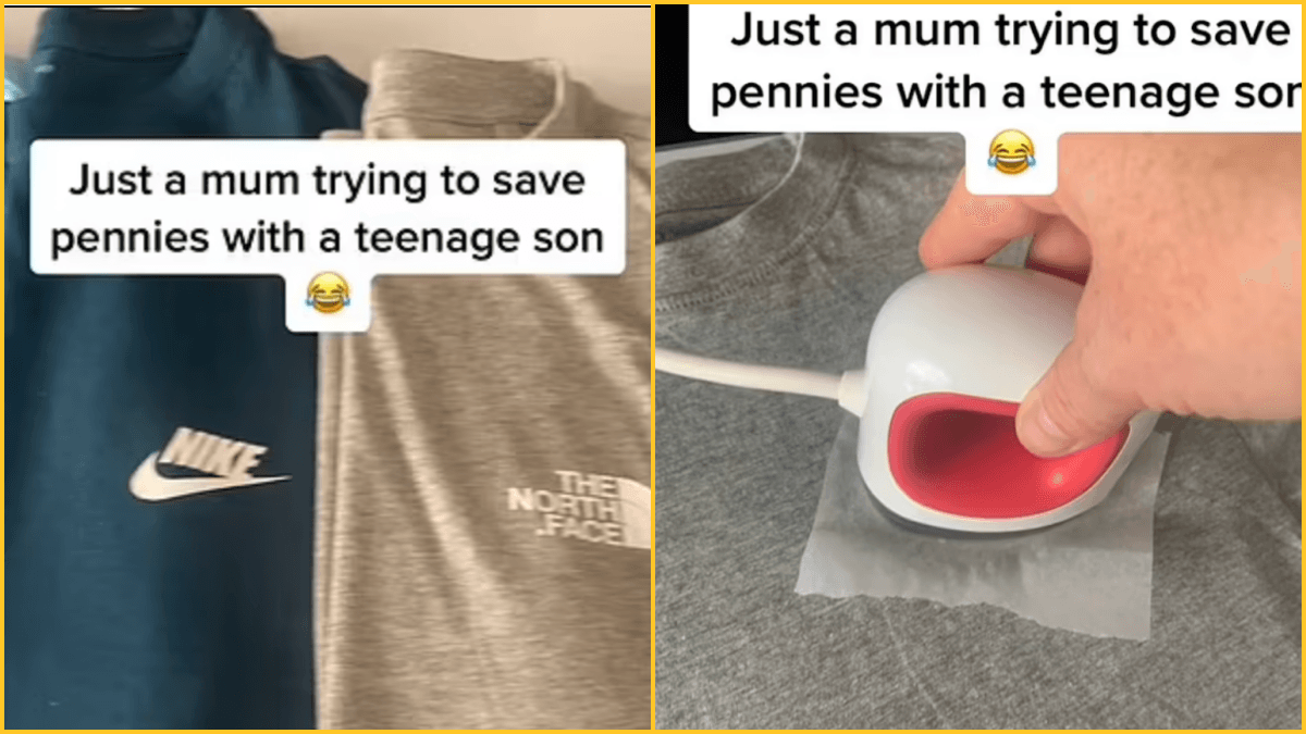 Mum says she saves hundreds by ironing Nike logos on Primark T-shirts for son