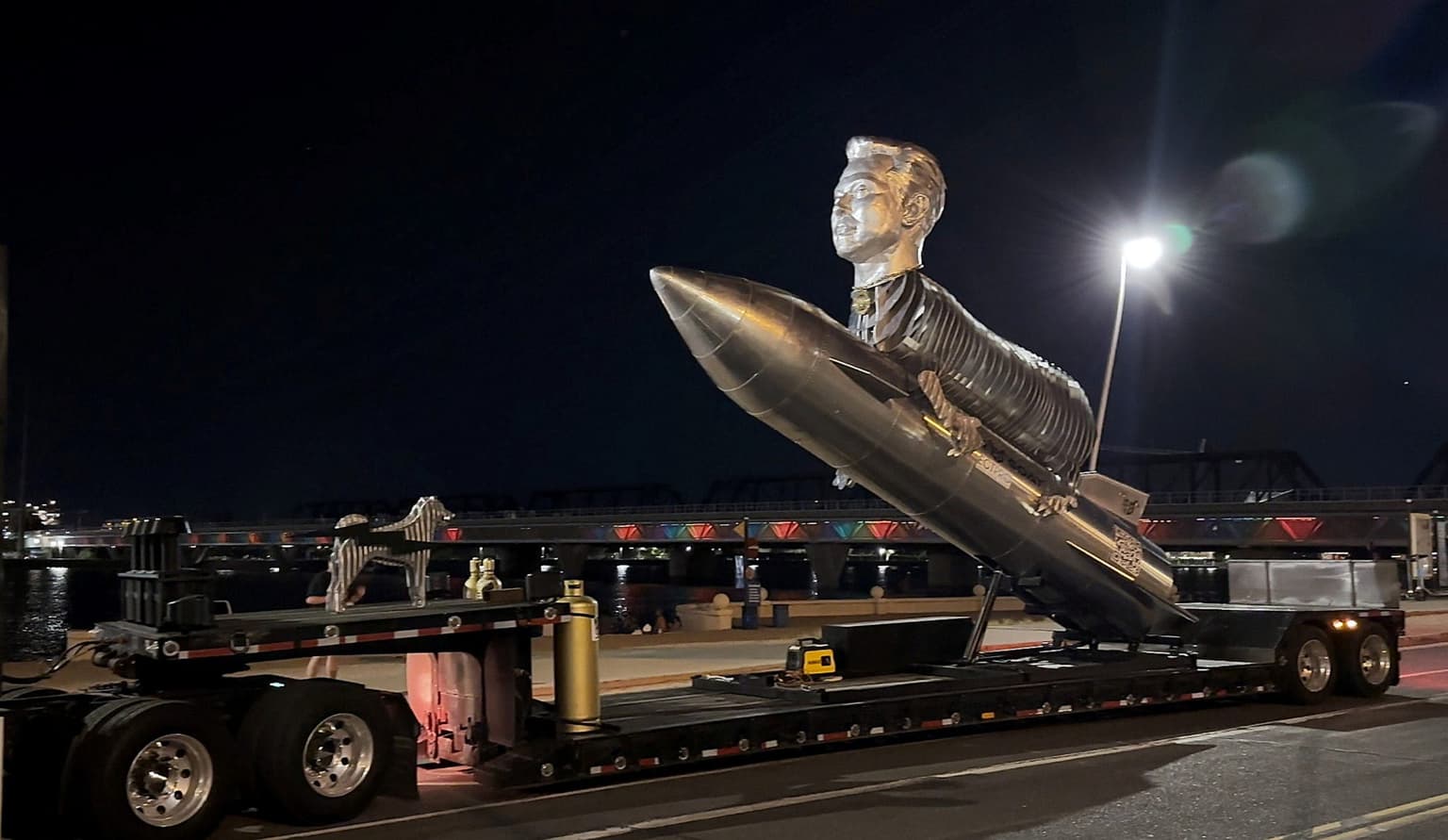 Elon Musk fans create 30-foot long GOAT monument to hero