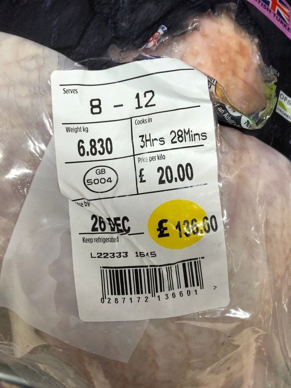 Organic Christmas turkey costs more than flight to Istanbul
