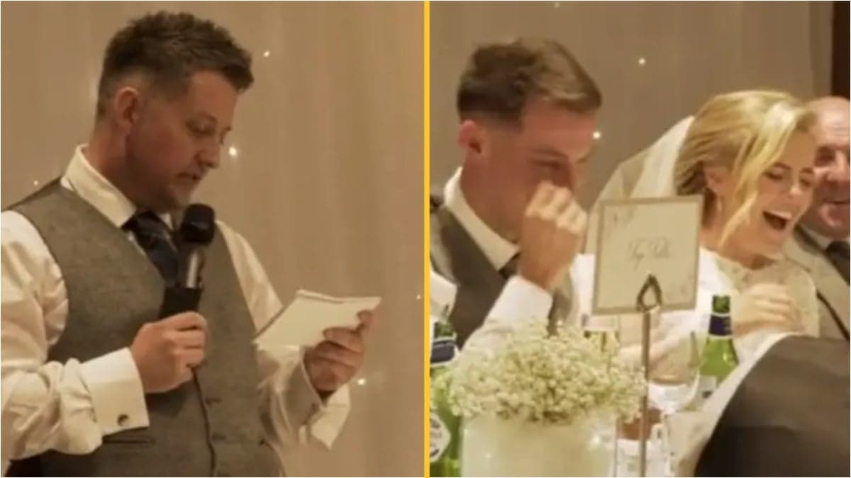 Couple left mortified after best man delivers incredible punchline during speech