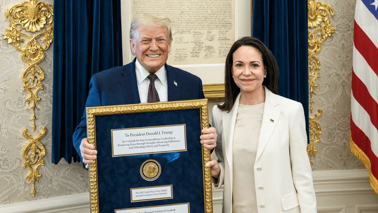 Nobel Peace Prize’s frosty statement as winner María Corina Machado gives Donald Trump medal Nobel Peace Prize’s frosty statement as winner María Corina Machado gives Donald Trump medal