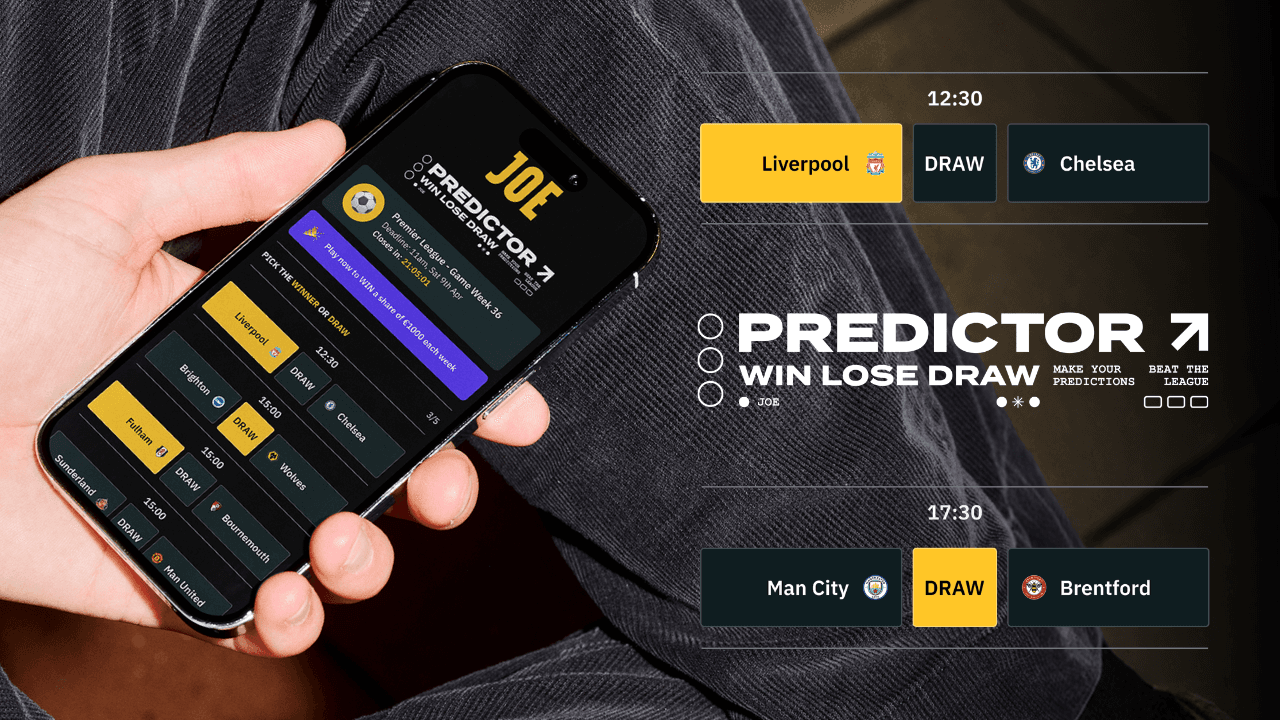 JOE’s Win-Lose-Draw Predictor – Win €/£1,000 each week in our FREE Premier League game