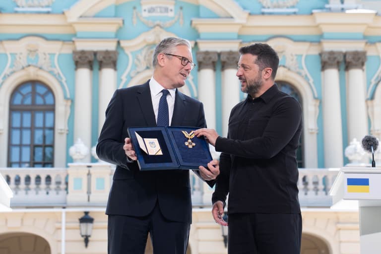 Ukraine President Volodymyr Zelenskyy presents Keir Starmer with Order of Freedom Ukraine President Volodymyr Zelenskyy presents Keir Starmer with Order of Freedom