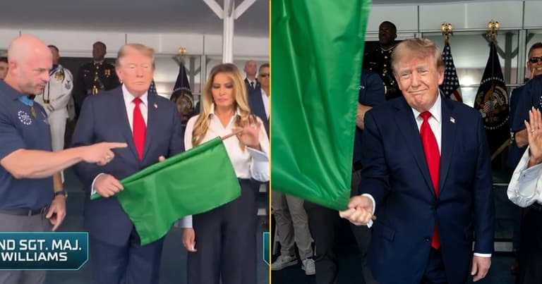 Donald Trump mocked for not knowing how to wave a flag Donald Trump mocked for not knowing how to wave a flag