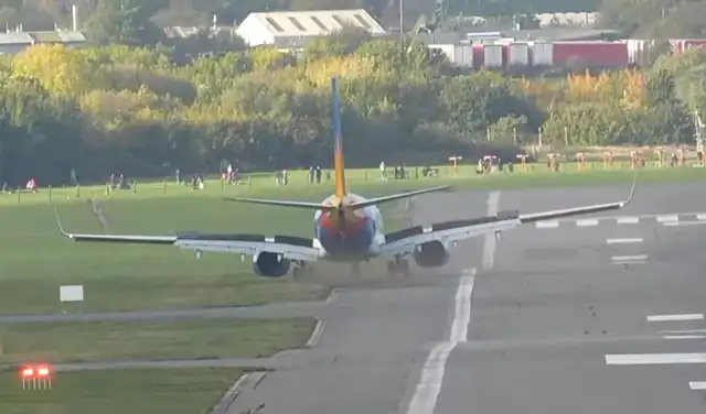 Scary moment Jet2 plane veers off runway at major UK airport caught on camera Scary moment Jet2 plane veers off runway at major UK airport caught on camera