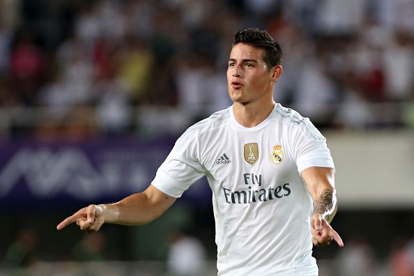 This freekick from Real Madrid's James Rodriguez is an absolute corker ...