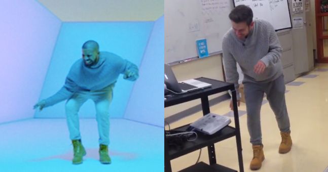 High school teacher thrills pupils with his Drake 'Hotline Bling' dance  (Video) 