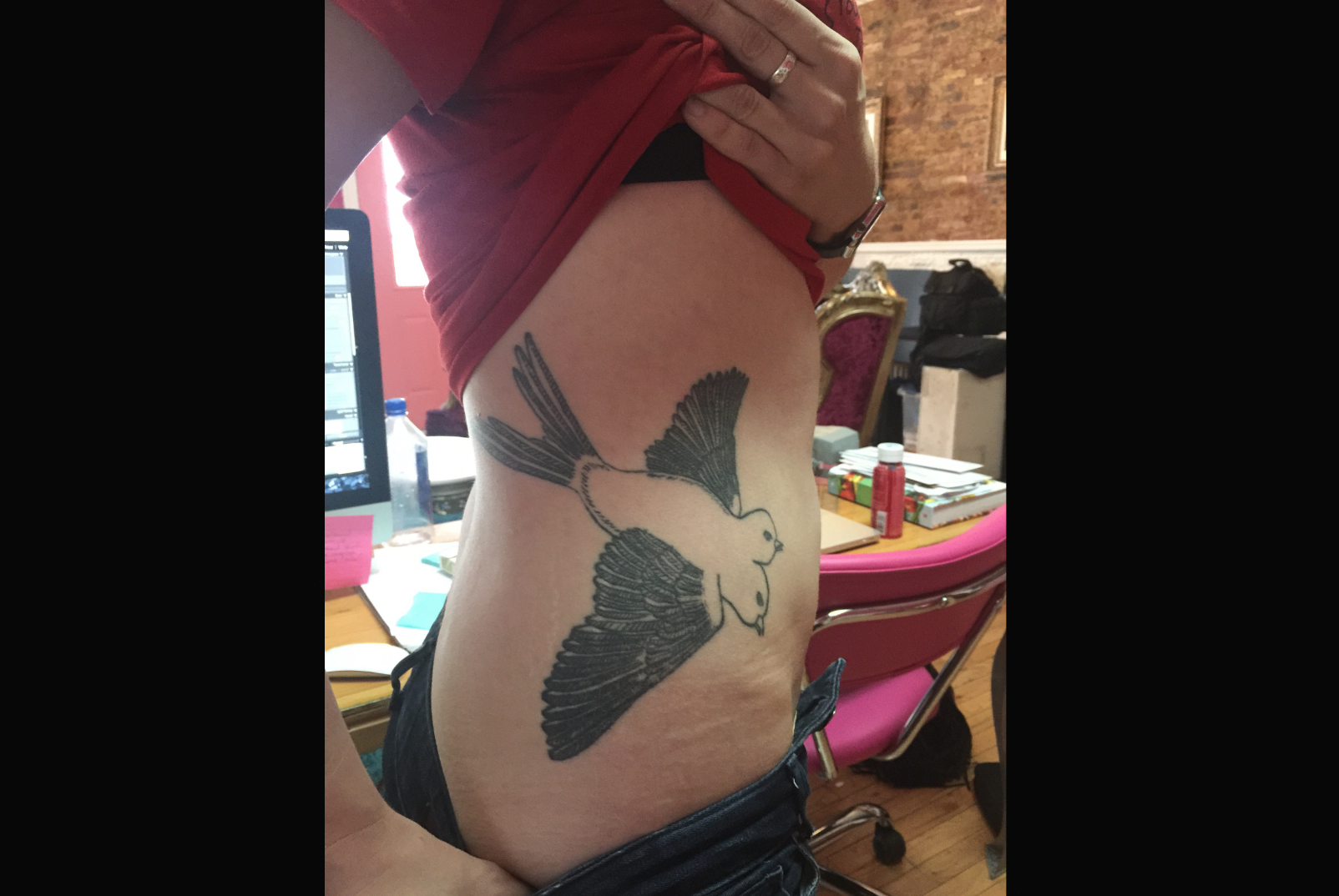Bird coverup tattoo by Cat at Dark Horse Tattoo in Stafford Virginia  r tattoos