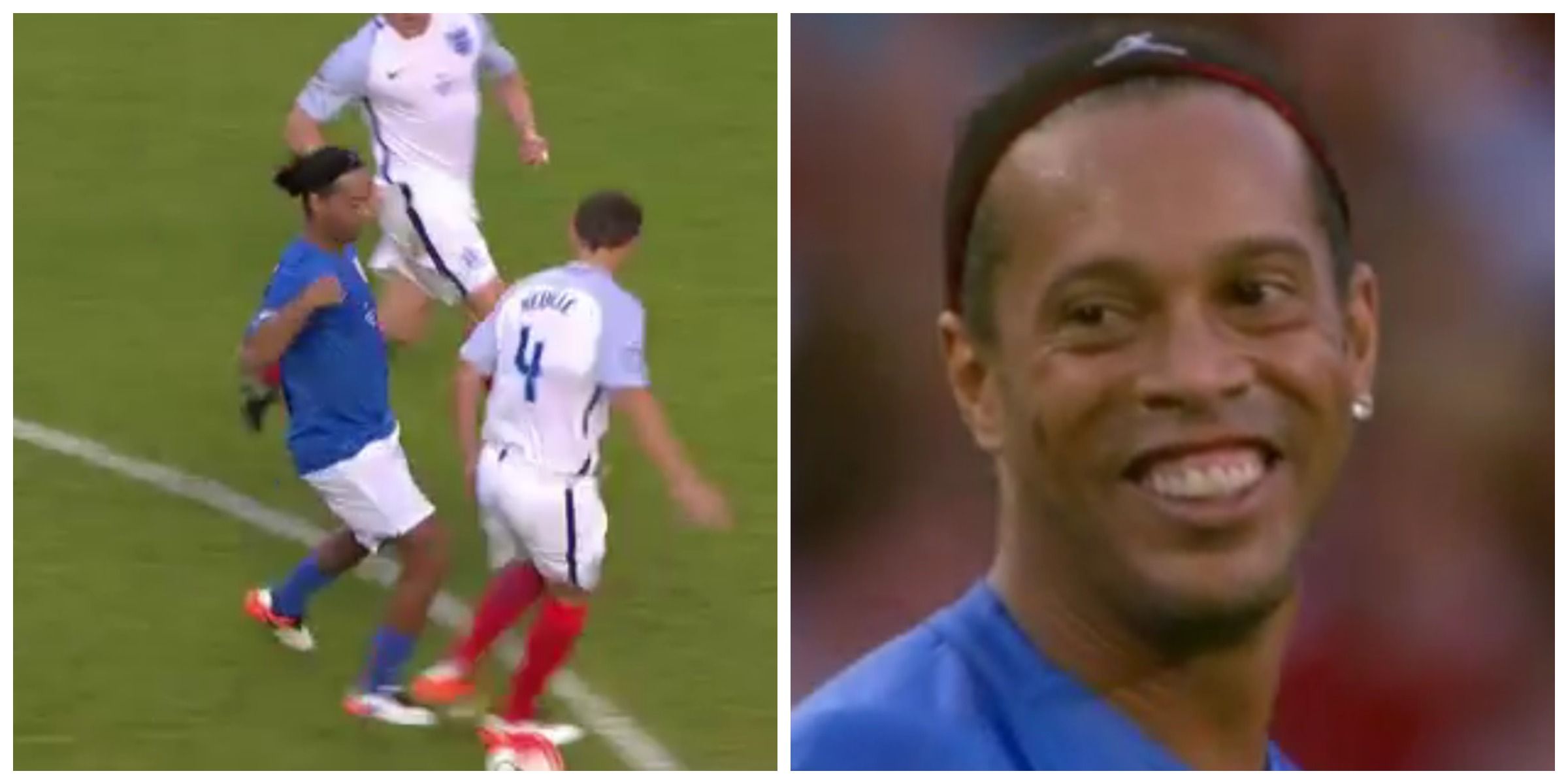 Ronaldinho was nutmegging celebs for fun at Soccer Aid - JOE.co.uk