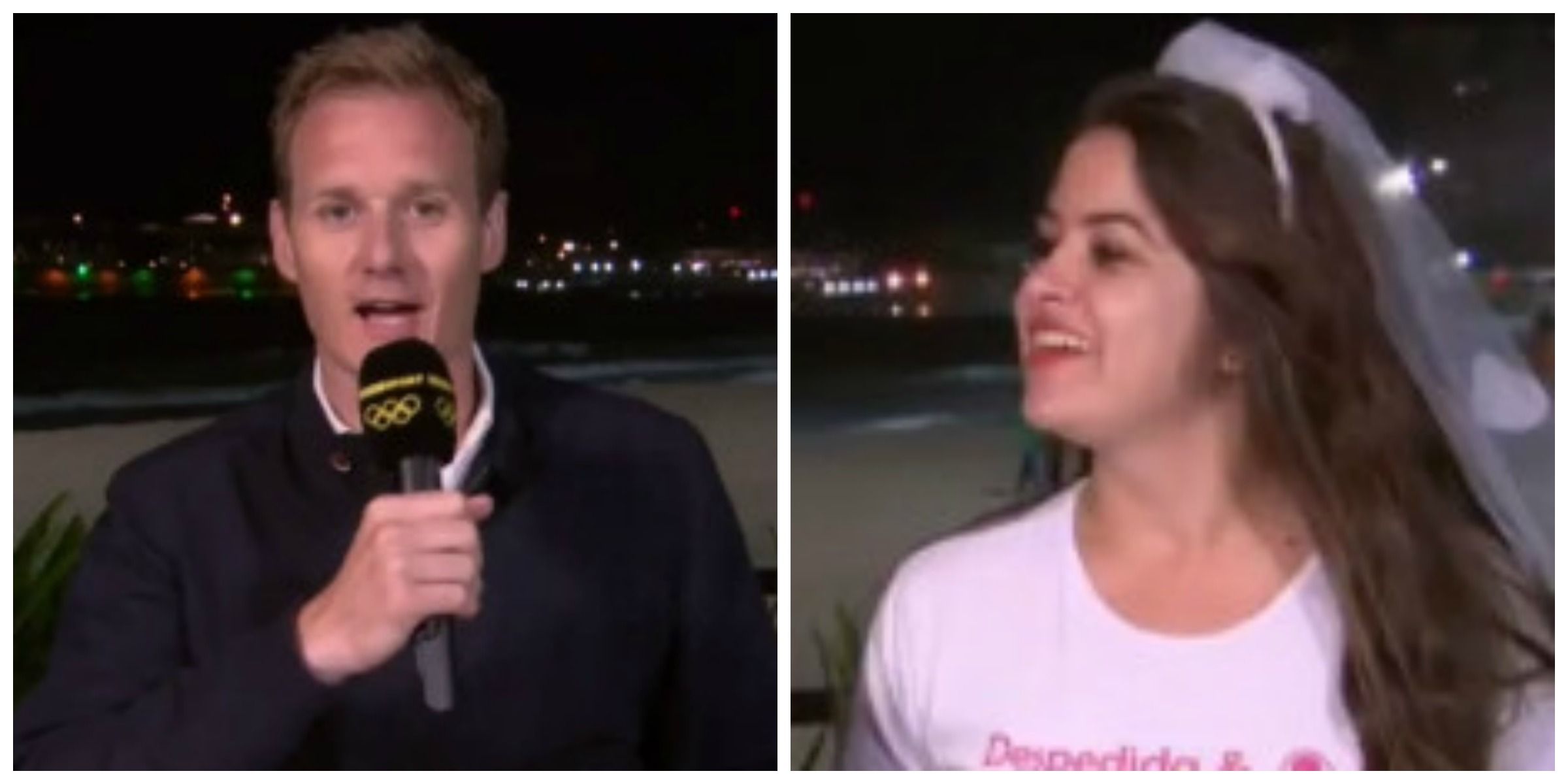 Watch The Moment A Hen Party Crashed The Bbcs Olympic Coverage Uk