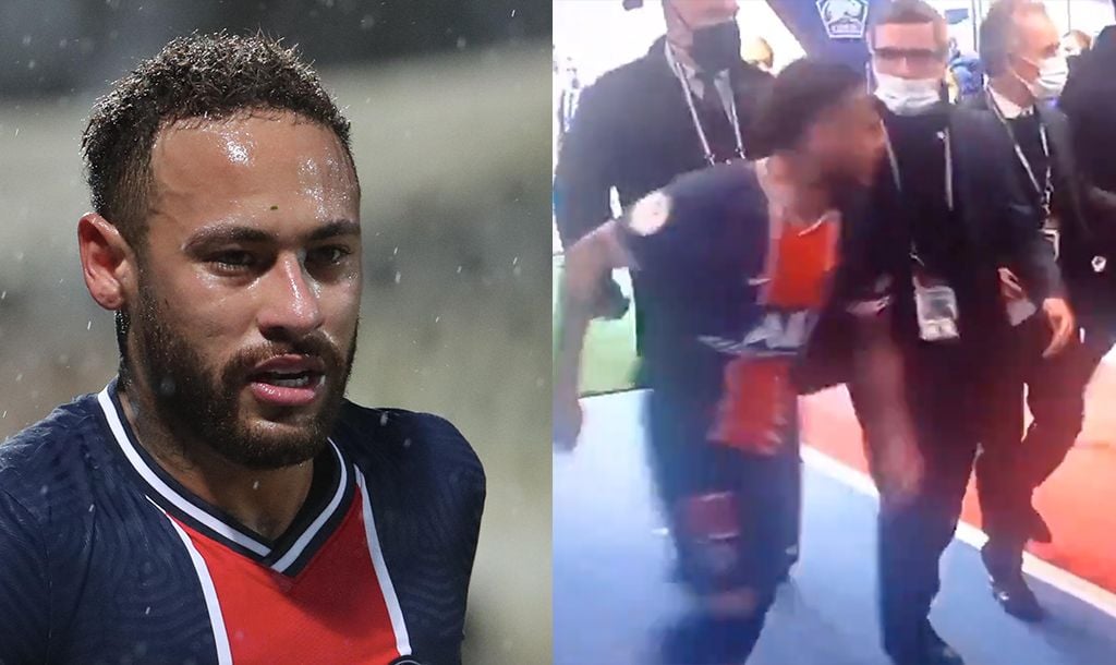 Neymar clashes in tunnel with Tiago Djalo after being sent off for PSG ...