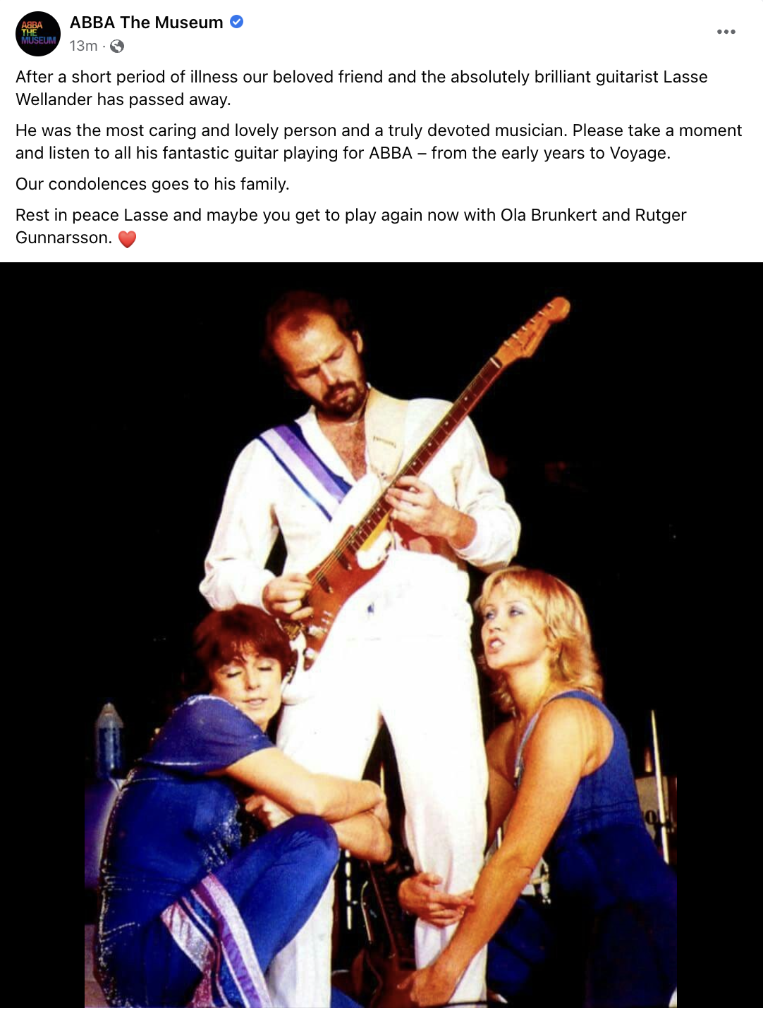 ABBA Guitarist Lasse Wellander Dies Aged 70, Family Confirm