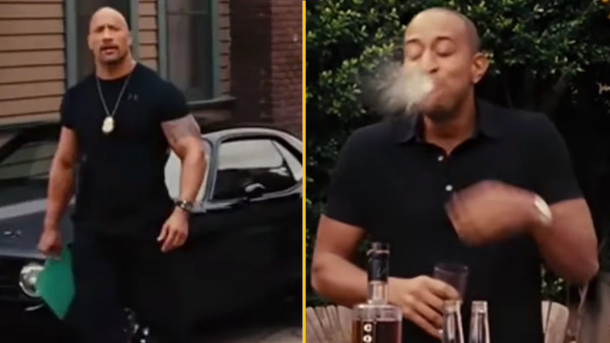 The Rock's hilarious improv line made Ludacris break character but was ...