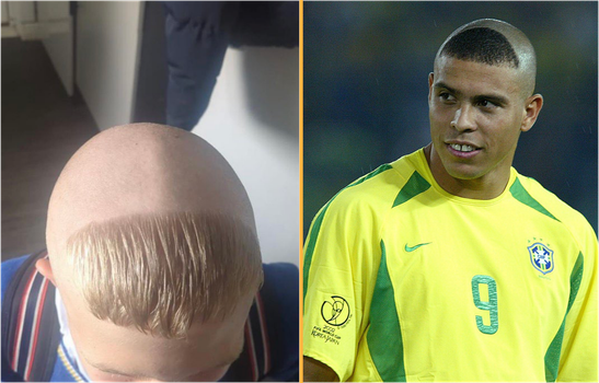 Barber gives 'unaccompanied' son a Ronaldo haircut - JOE.co.uk