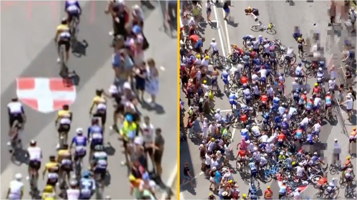 Spectator causes huge Tour de France crash as they try to take selfie