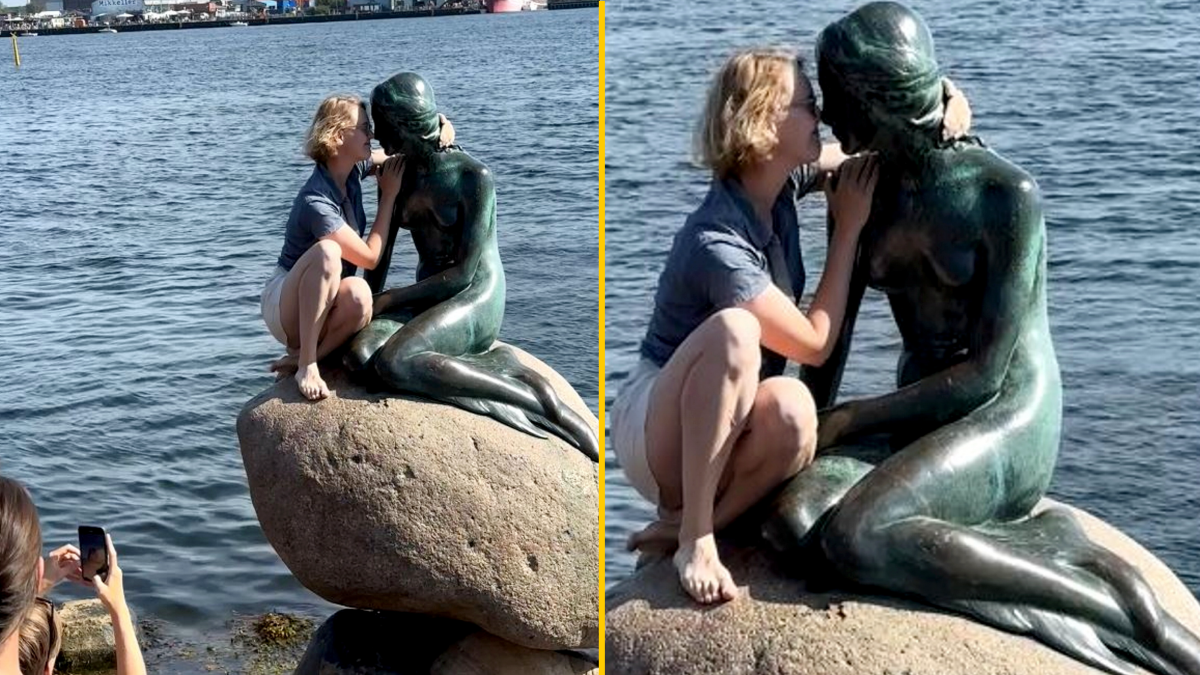 Tourist sparks outrage after 'inappropriate behaviour' with Copenhagen statue