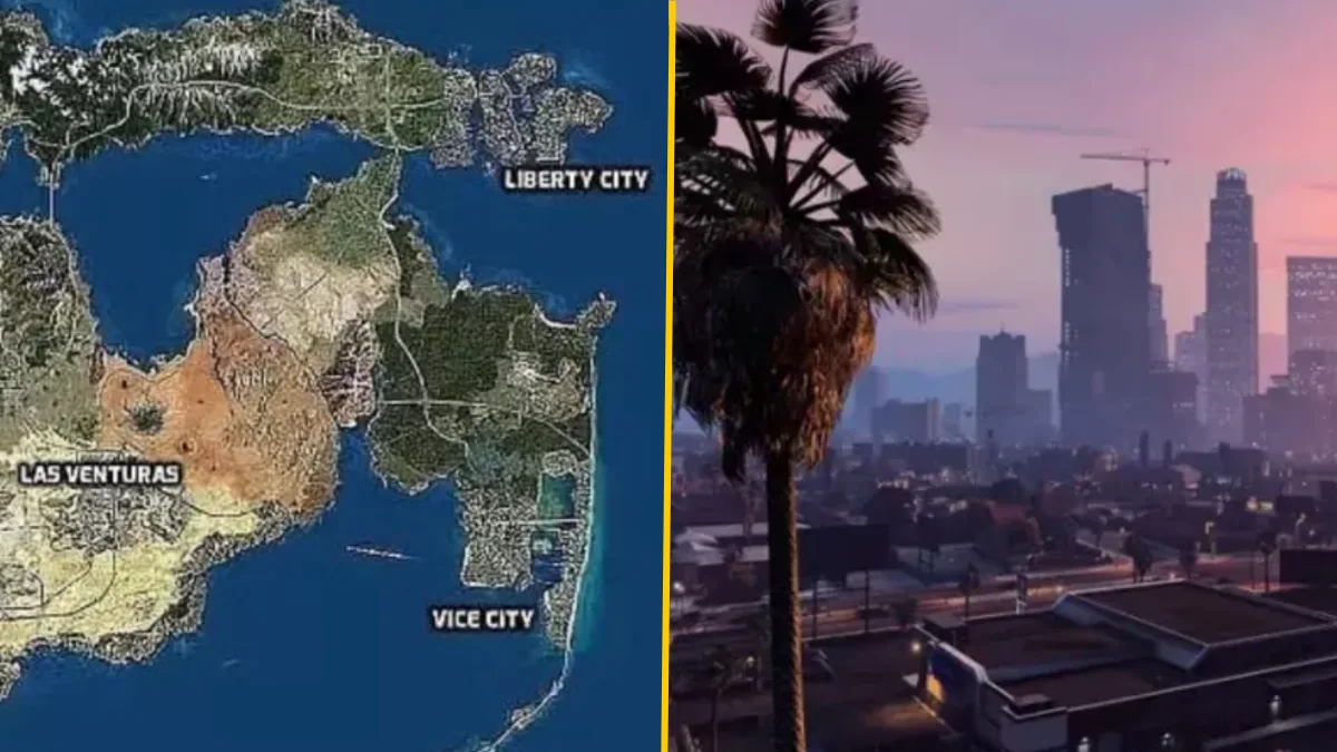 How GTA 6's Leaked Vice City Map Size Compares To GTA 5's Los Santos