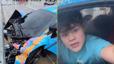 YouTuber breaks silence after crashing $200k McLaren while using phone on livestream